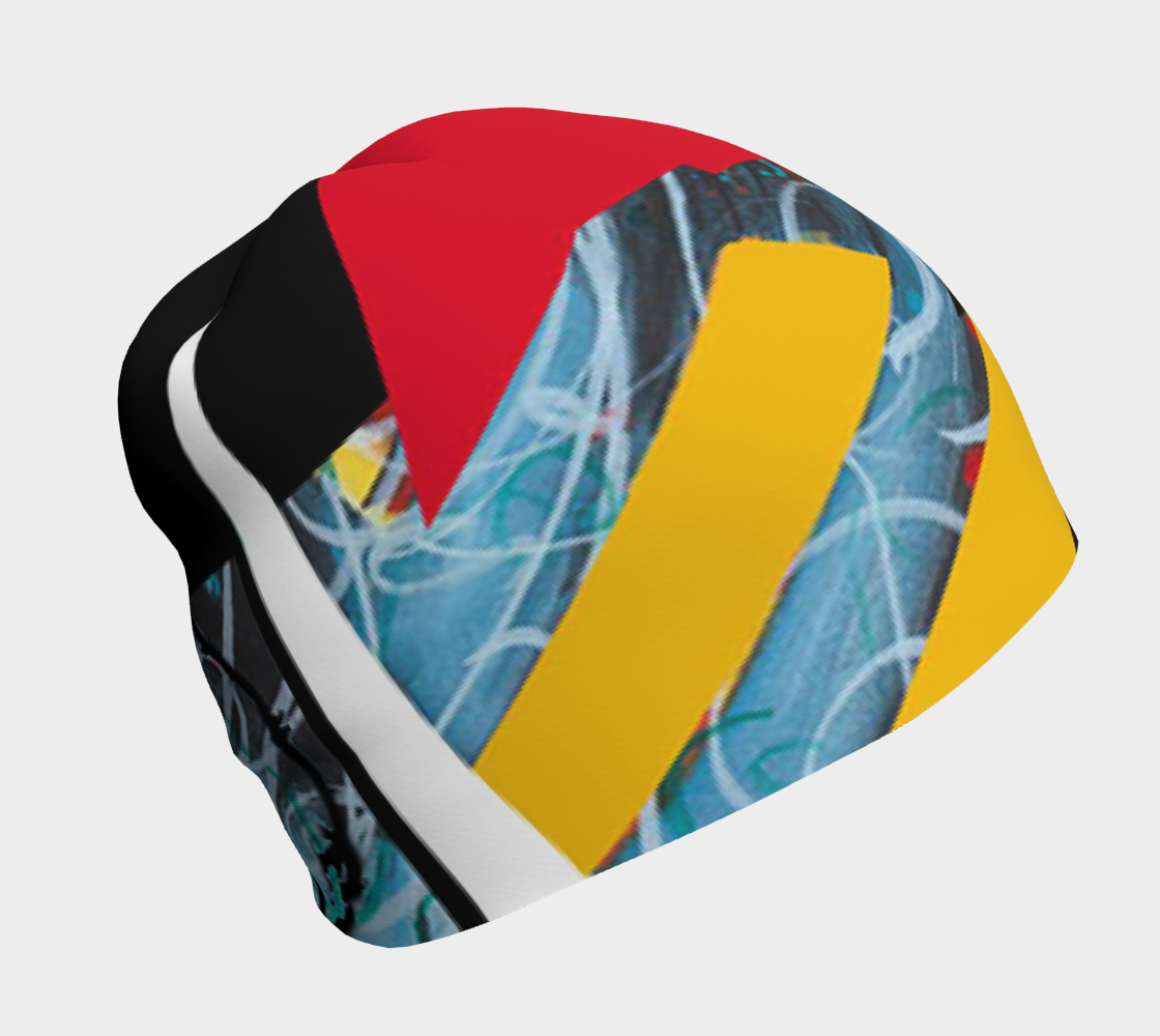 light blue abstract stretchable beanie