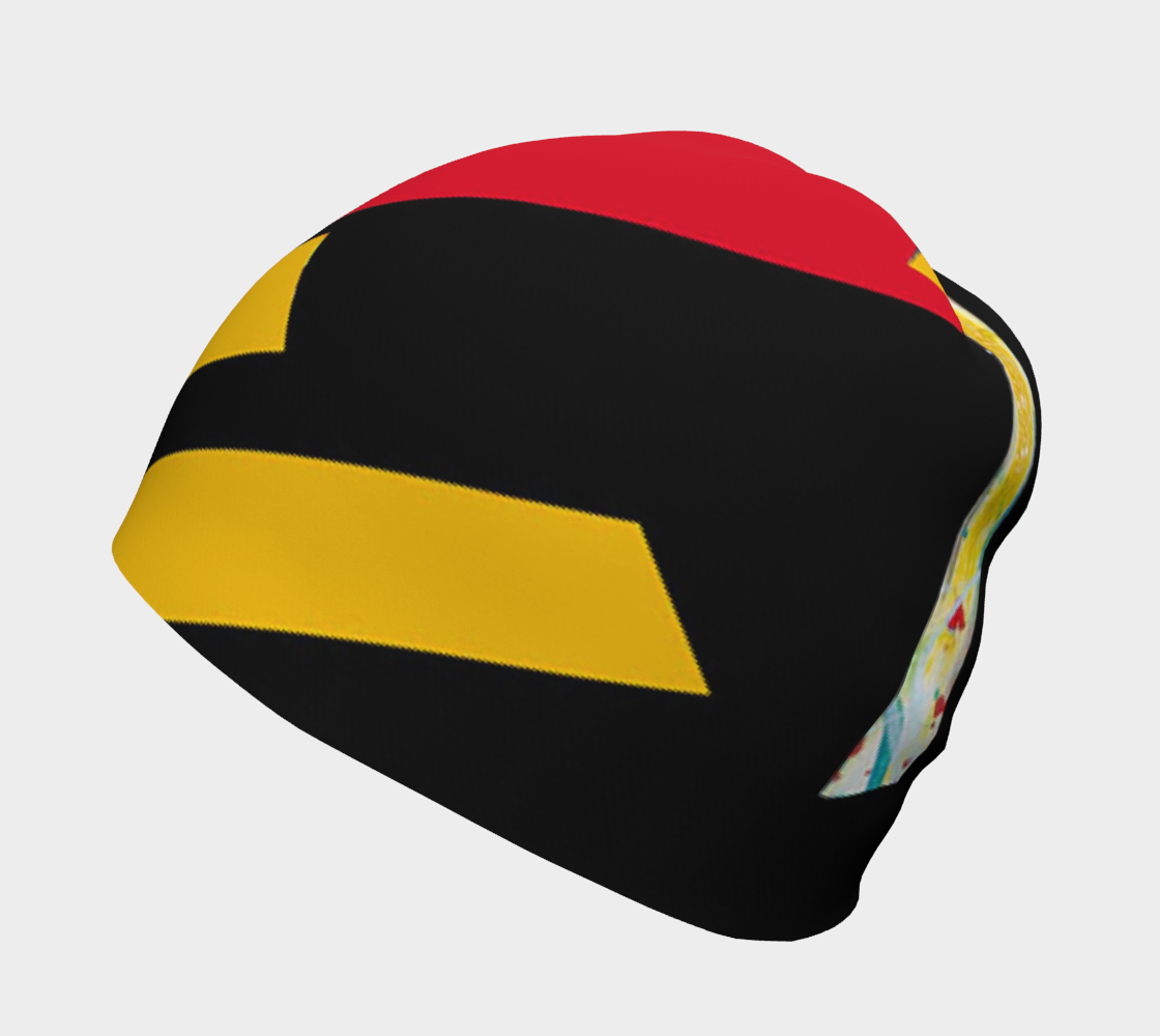 red yellow arts designer hat beanie