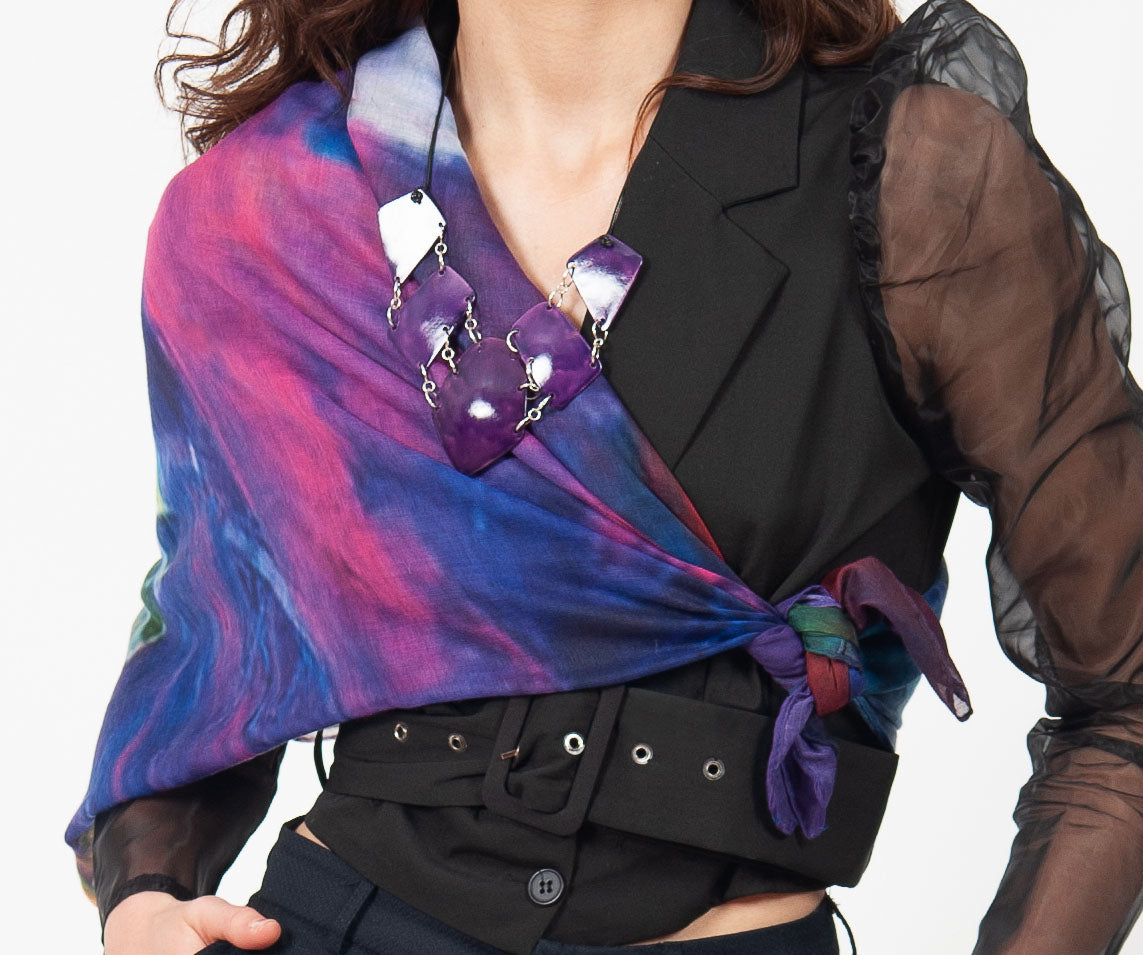 pink purple blue red white scarf jewelry