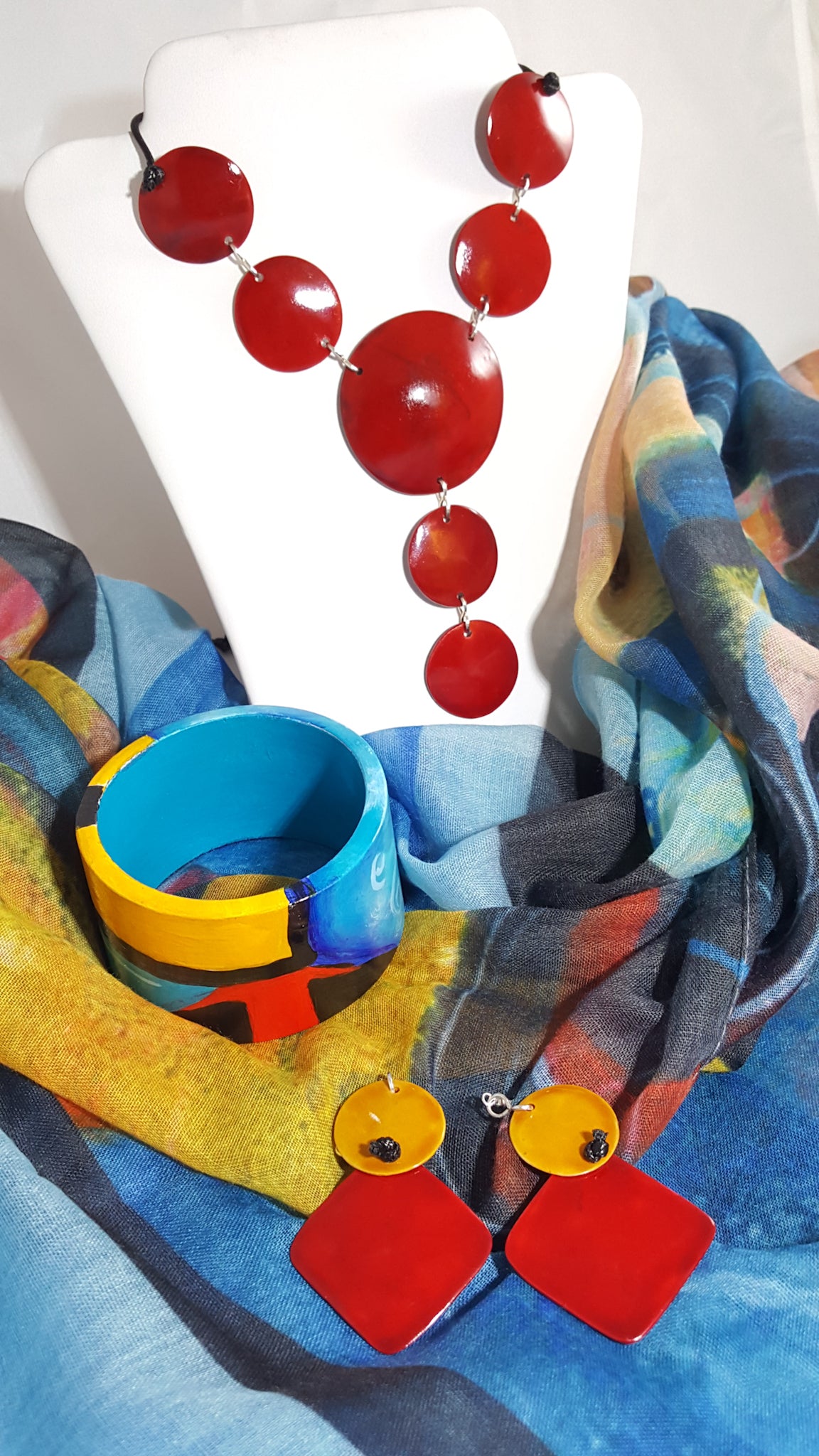 artisan jewelry handmade painted bracelet