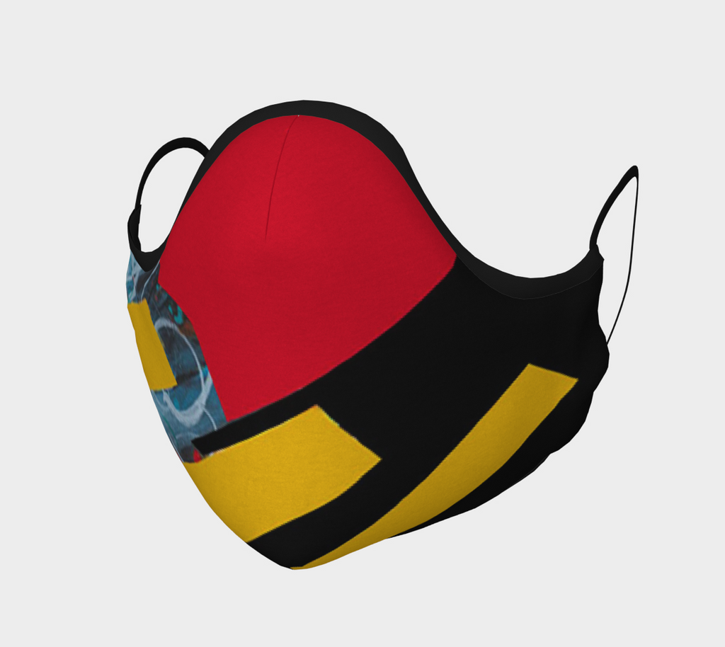 red yellow black designer mask 