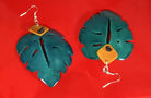 light tan yellow green handmade artisan earring